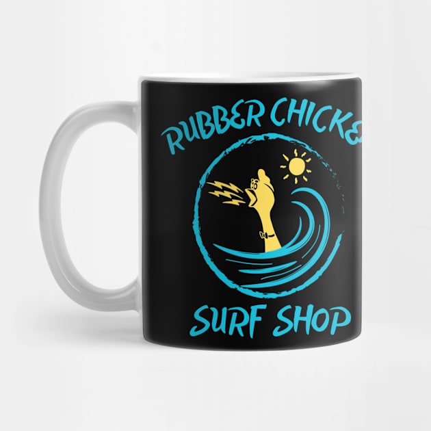 Visit the colorful Rubber Chicken Surf Shop by Rezolutioner